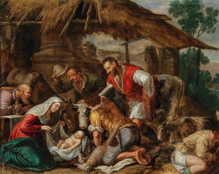 L'Adoration des bergers - School of Jacopo da Ponte — artwork view