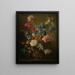 Vase de fleurs milieu du XVIIIe siècle - École de Jan van Huysum — framed artwork on a wall