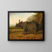 The rhinoceros Clara - School of Jean-Baptiste Oudry — framed artwork on a wall