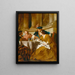 Lunch with characters in masquerade costumes - Jean-François de Troy School — framed artwork on a wall