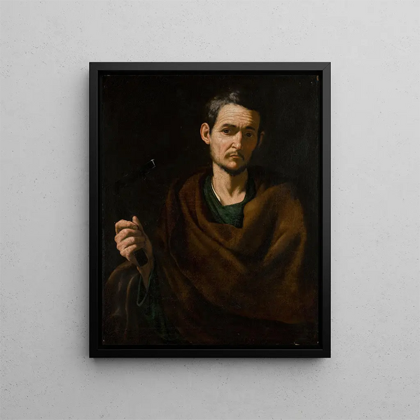 Saint Matthieu - School of Jusepe de Ribera — framed artwork on a wall