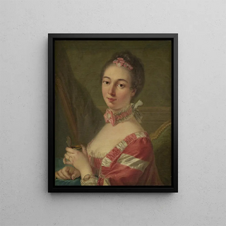 Portrait of a lady - School of Louis-Michel van Loo — framed artwork on a wall