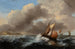 Bateaux de pêche au large dans une mer agitée - Ecole de Ludolf Backhuysen — artwork view