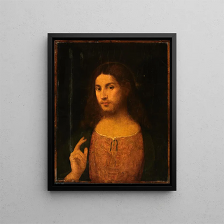 Head of Christ - Palma il Vecchio School — framed artwork on a wall