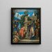 Elegant figures with halberdiers near a loggia - School of Paolo Caliari — framed artwork on a wall