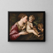 The Virgin and Child with Saint John the Baptist asleep - School of Parmigianino — framed artwork on a wall