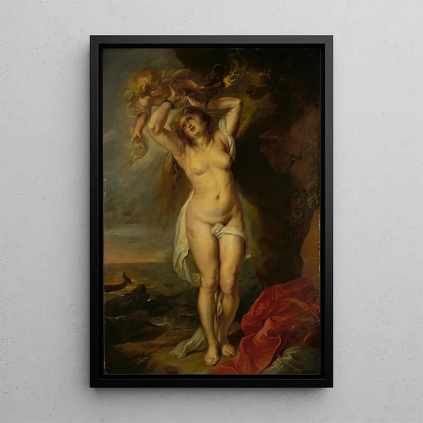 Andromeda - School of Peter Paul Rubens — framed artwork on a wall