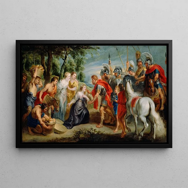 David meeting Abigail - School of Peter Paul Rubens — framed artwork on a wall