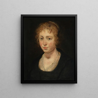Head of a Young Girl - School of Peter Paul Rubens — framed artwork on a wall