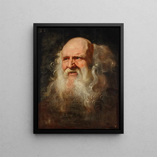 Study of a Man's Head - School of Peter Paul Rubens — framed artwork on a wall