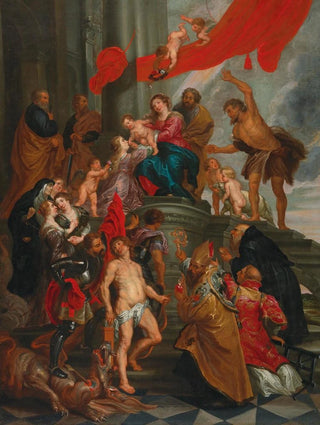 the Virgin and Child with saints - School of Peter Paul Rubens — artwork view