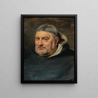 Portrait of a Dominican brother - School of Peter Paul Rubens — framed artwork on a wall