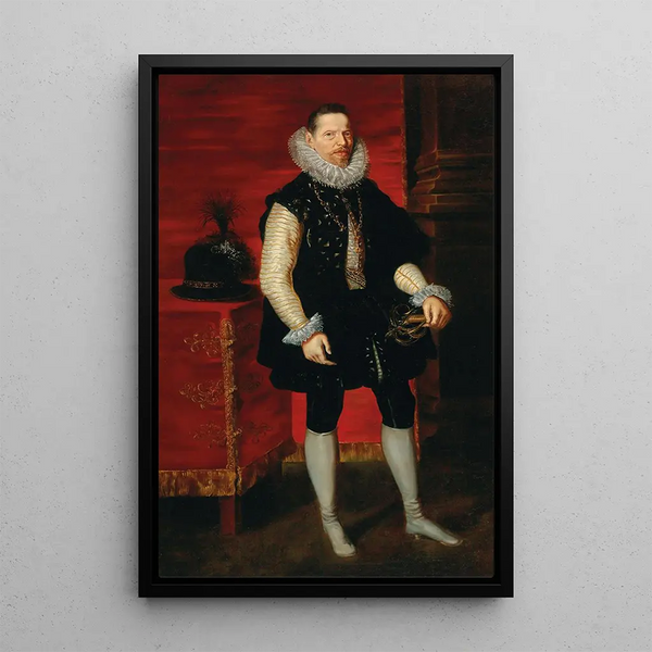 Portrait of Archduke Albert VII of Austria - School of Peter Paul Rubens — framed artwork on a wall