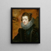 Portrait of Isabelle of Bourbon - School of Peter Paul Rubens — framed artwork on a wall