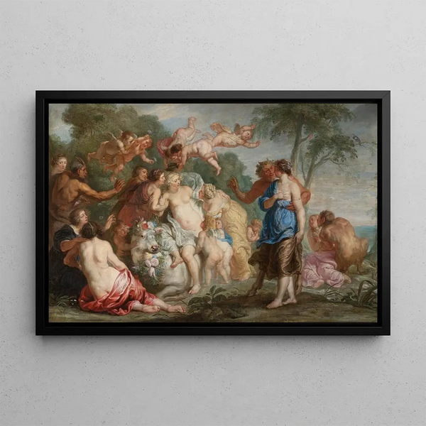 The Rape of Europa - School of Peter Paul Rubens — framed artwork on a wall