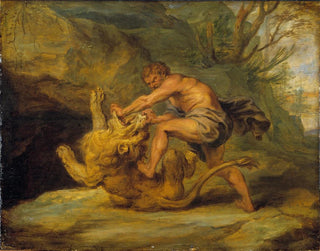 Study of Samson and the Lion - School of Peter Paul Rubens — artwork view