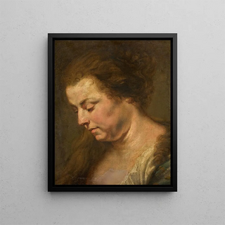 Study for a woman's head - School of Peter Paul Rubens — framed artwork on a wall