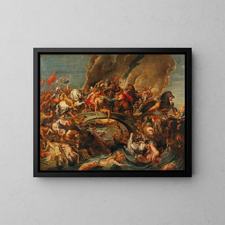 The Battle of the Amazons - School of Peter Paul Rubens — framed artwork on a wall