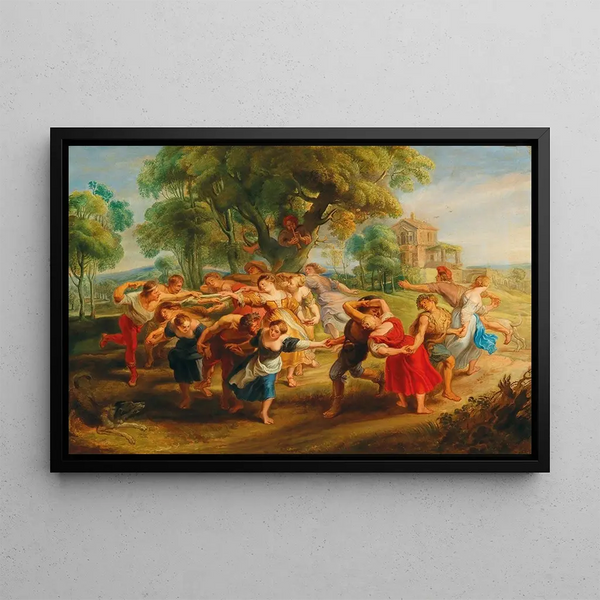 The Dancing Peasants - School of Peter Paul Rubens — framed artwork on a wall