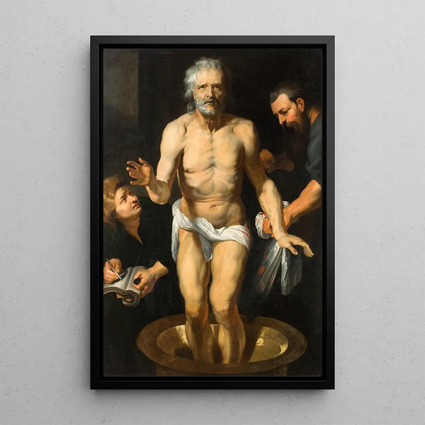 The Death of Seneca - School of Peter Paul Rubens — framed artwork on a wall