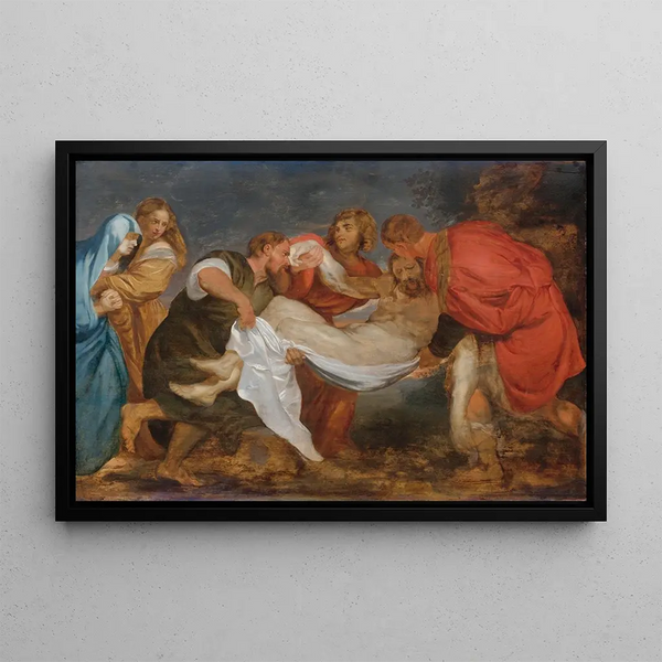 La Mise au tombeau - School of Peter Paul Rubens — framed artwork on a wall