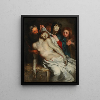 La Lamentation du Christ - École de Peter Paul Rubens — framed artwork on a wall