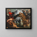 La chasse au tigre, au lion et au léopard - Ecole de Peter Paul Rubens — framed artwork on a wall