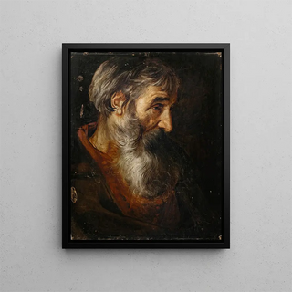 Head of an Old Man - School of Pieter van Mol — framed artwork on a wall