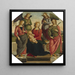 Madonna and Child with Two Angels, Saint Rose and Saint Catherine of Alexandria - Follower of Pietro Perugino — framed artwork on a wall