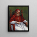 Portrait of Pope Julius II - School of Raphael — framed artwork on a wall