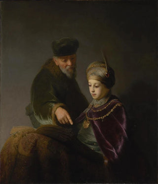 a young scholar and his tutor - Rembrandt van Rijn School — artwork view