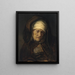 Head of an elderly woman - School of Rembrandt van Rijn — framed artwork on a wall