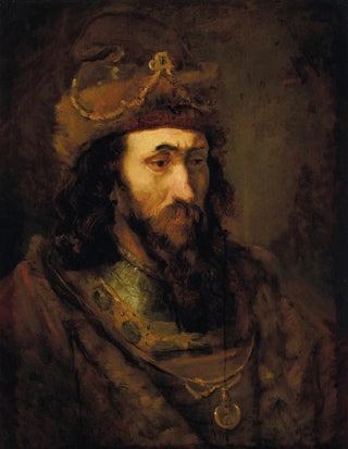 Head of an Old Testament King - School of Rembrandt van Rijn — artwork view