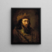 Head of an Old Testament King - School of Rembrandt van Rijn — framed artwork on a wall
