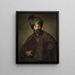 Man in Oriental Costume - School of Rembrandt van Rijn — framed artwork on a wall