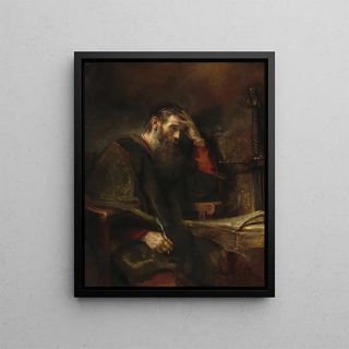 L'apôtre Paul - École de Rembrandt van Rijn — framed artwork on a wall