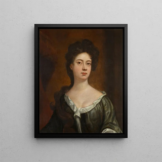 Portrait of a Lady - School of Sir Godfrey Kneller — framed artwork on a wall