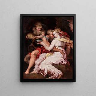 Lot and His Daughters - Fontainebleau School — framed artwork on a wall