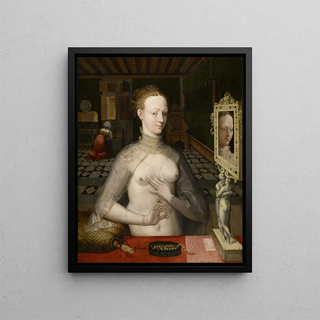 Portrait of a Lady - Fontainebleau School — framed artwork on a wall