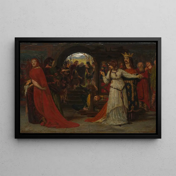 Cordelia separating from her sisters - Ford Madox Brown — framed artwork on a wall