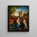 The Rest During the Flight into Egypt with Saint John the Baptist - Fra Bartolomeo — framed artwork on a wall