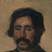 Fragment d'étude de tête d'un gitan - Ladislav Mednynszky — displayed in an interior