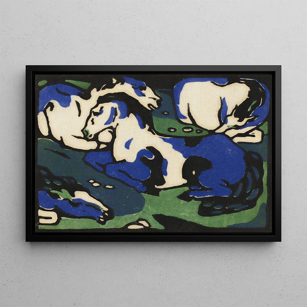 Horses at Rest - Franz Marc — framed artwork on a wall