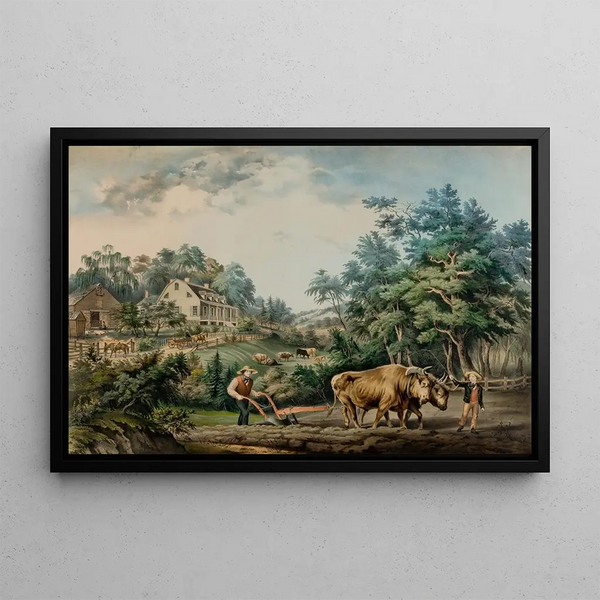 American Farm Scenes No. 1 - Frances Flora Bond Palmer — framed artwork on a wall