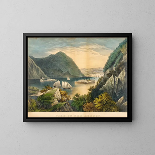 View of the Hudson - Frances Flora Bond Palmer — framed artwork on a wall