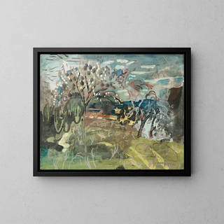 Cherry Blossom at Croft, Bradford-on-Tone, Taunton - Frances Hodgkins — framed artwork on a wall