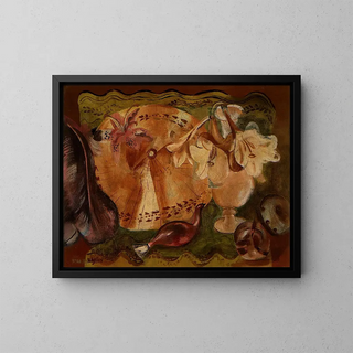 Decorative motif painting - Frances Hodgkins — framed artwork on a wall