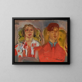 Double portrait n° 2: Katharine et Anthony West - Frances Hodgkins — framed artwork on a wall
