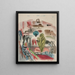 Hill with cypresses - Frances Hodgkins — framed artwork on a wall