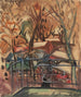 Market at Concarneau from a window of the Hôtel des Voyageurs - Frances Hodgkins — artwork view